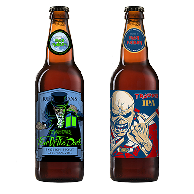 bottiglie di Trooper IPA e Fear Of The Dark