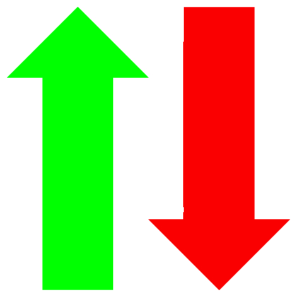 freccia che sale e che scende