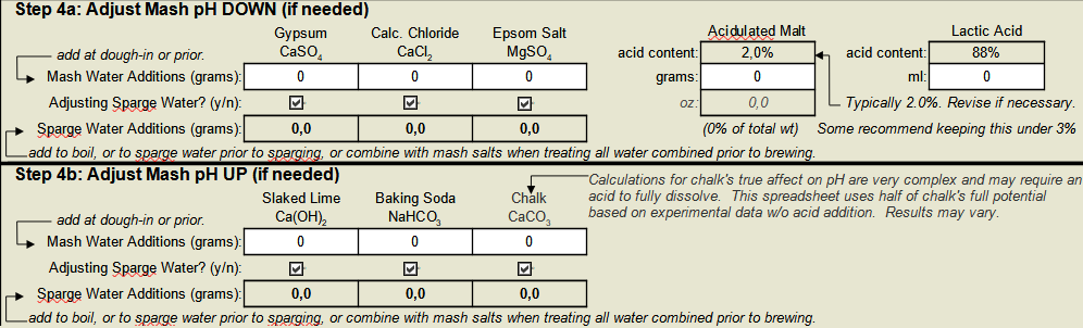 Step 4a e 4b EZ water calculator