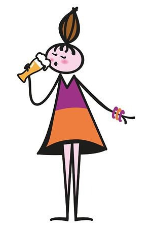 disegno Donna che beve birra